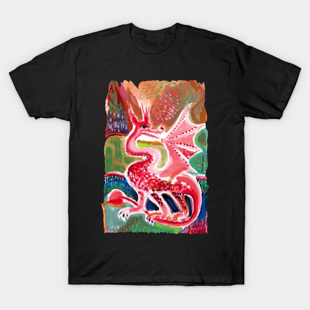 Happy Dragon T-Shirt by Sylke Gande